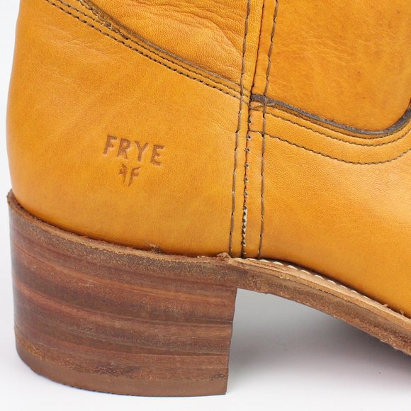 FRYE Campus boots banana yellow leather harness - Picture 4 of 9